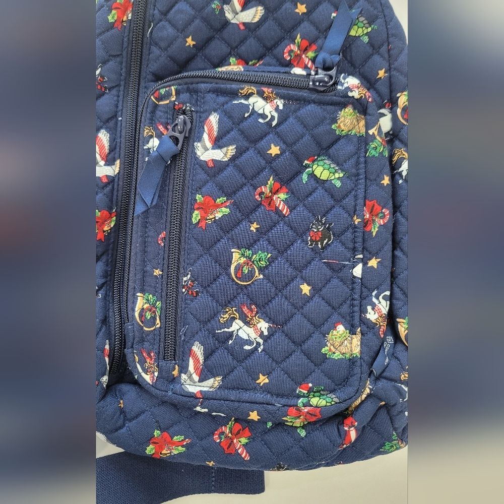 Vera Bradley Navy Blue Quilted Snow Globe Motifs Sling Backpack - Picture 3 of 11